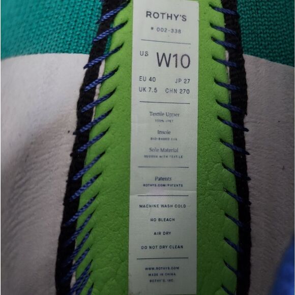 Rothys The Point Shamrock Teal Blue Green Ballet Flat Size 10 - Picture 10 of 11